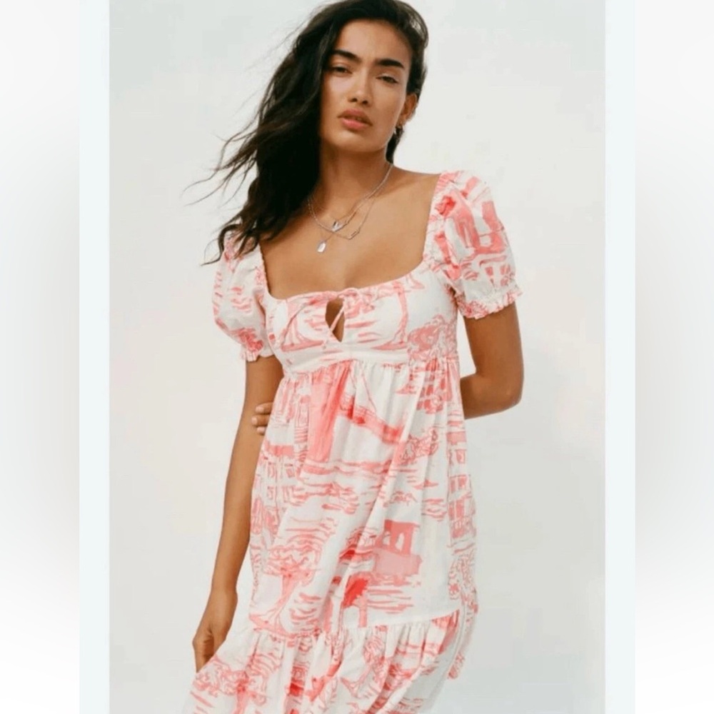 Urban‎ Outfitters Women's Wonderland Tie-back Babydoll Dress Size S-P Ruffled